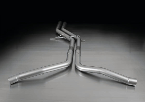 Remus Audi S5 (2007+) - Stainless Steel Non-Resonated Downpipe back System Left/Right with 2 tail pipes Ø 84 mm angled - Panthera Performance Supplies