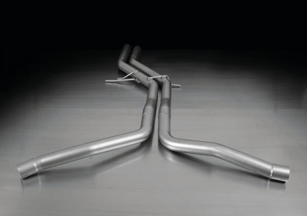 Remus Audi S5 (2009+) - Stainless Steel Non-Resonated Downpipe back System Left/Right with 2 tail pipes Ø 84 mm angled - Panthera Performance Supplies
